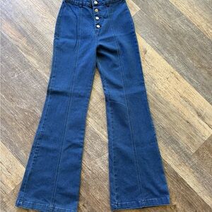 High-Waisted Blue Flare Jeans